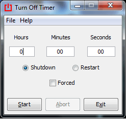 Turn Off Timer Main Screen